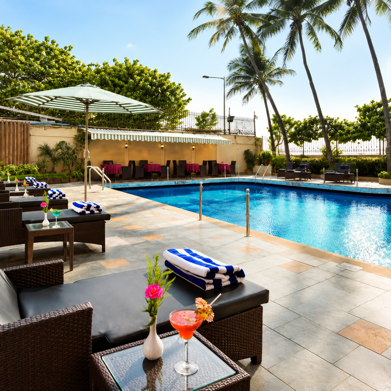 Poolside Patio - poolside restaurant in Juhu at Ramada Plaza by Wyndham Palm Grove