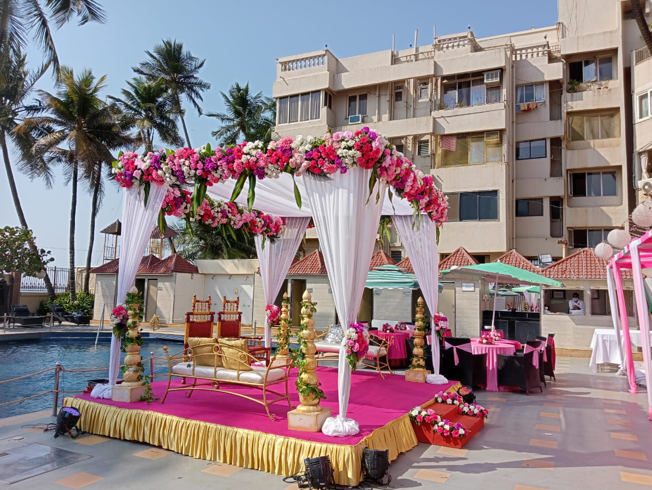 Poolside event setup