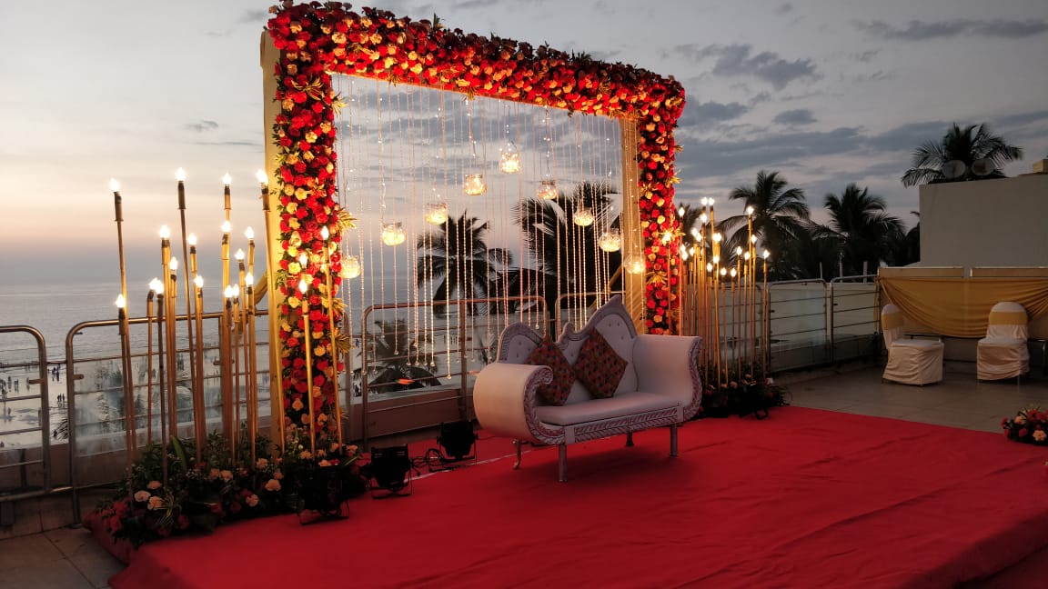 Poolside event setup