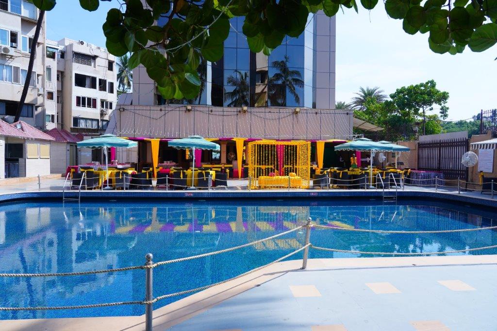 Poolside event setup