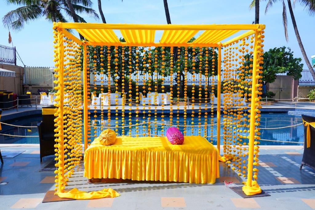 Poolside event setup